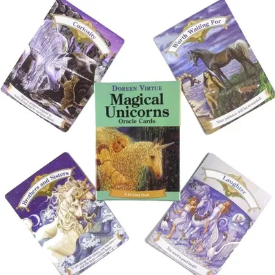 Magisches Einhorn Oracle Freizeitkarten Party Brettspiel Wahrsagerei Prophezeiung Tarot Deck Image