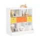 SoBuy KMB26-W libreria per bambini scaffale per bambini con 5 scomparti portaoggetti e 3 scaffali per giocattoli da boxe in tessuto per bambini