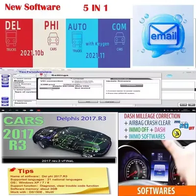 2025 Últimos Autocoms 2021.11 + Delphis 2021.10b con keygen + para Delphi 2017 r3 Keygen + IMMO OFF