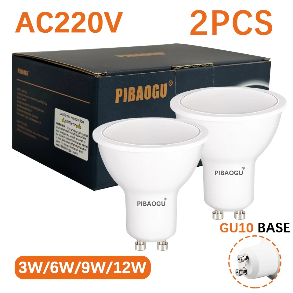 2PCS GU10 Led-leuchten Spot Glühbirne Led-strahler Birne 12W 9W 6W 3W Led AC220V Kein Flimmern MR16 GU10 Für Schlafzimmer Hause Dekoration