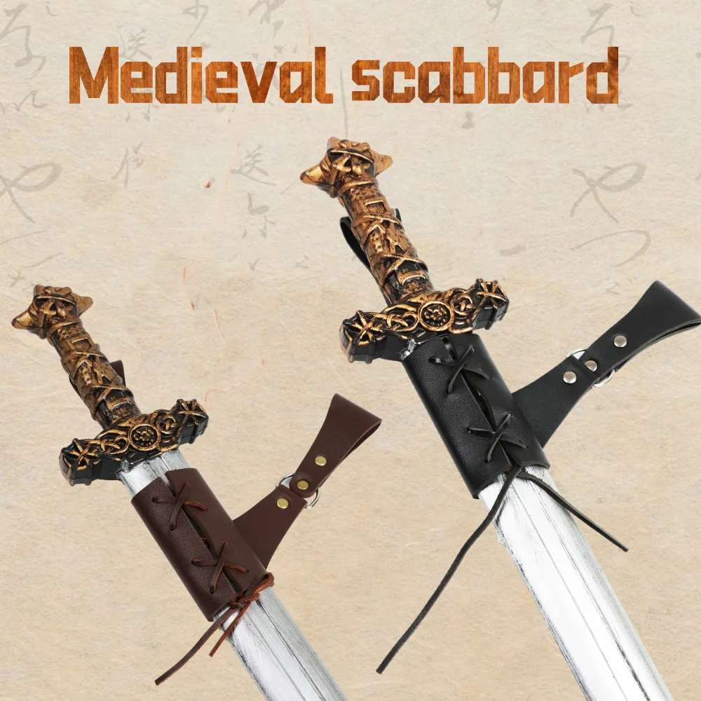 Wikinger Ritter Gürtel Schwert Scheide Wikinger Ritter Dampf Retro PU Leder Frosch Set Rollenspiel Halloween Kostüm Gürtel Zubehör Image