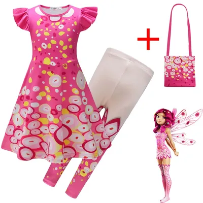 Kinder Mädchen Anime Cartoon Mia und ich Druck Prinzessin Kleid Hosen Tasche Set Outfit Weihnachten Image