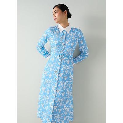 Kate Blue Meadow Print Shirt Dress, Blue