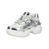 Sneaker BUFFALO "Buffalo Sneaker Lederimitat/Mesh", Damen, Gr. 41, silber, Lederimitat, Textil, casual, Schuhe