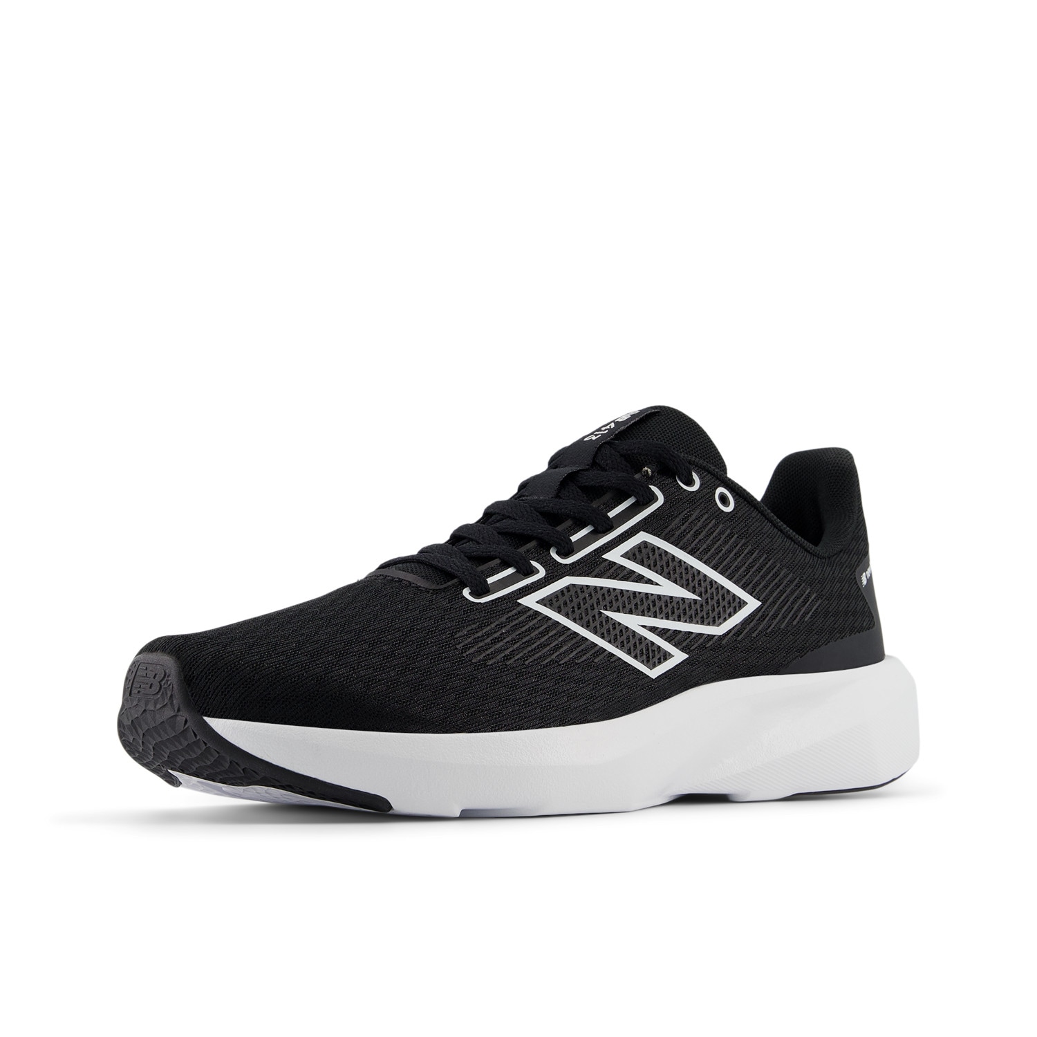 Laufschuh NEW BALANCE "413V3", Gr. 46,5, schwarz-weiß (schwarz, weiß, schwarz), Synthetik, Sportlich, Schuhe
