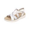 Riemchensandale REMONTE "Remonte Sandalen Leder", Damen, Gr. 40, weiß (weiß, gold), Leder, casual, Schuhe
