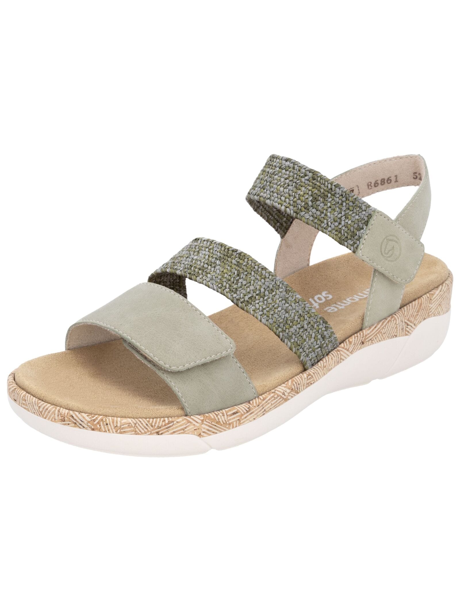 Riemchensandale REMONTE "Remonte Sandalen Lederimitat", Damen, Gr. 38, grün (oliv), Lederimitat, Schuhe Riemchensandale