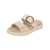 Pantolette REMONTE "Remonte Pantoletten Lederimitat", Damen, Gr. 41, braun (tan), Lederimitat, casual, Schuhe
