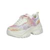 Sneaker BUFFALO "Buffalo Sneaker Lederimitat", Damen, Gr. 40, bunt (weiß, pink), Lederimitat, casual, Schuhe