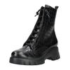 Schnürstiefelette PAUL GREEN "Paul Green Stiefelette Glattleder", Damen, Gr. 37,5, croco schwarz, Glattleder, casual, Schuhe