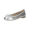 Ballerina CAPRICE "Caprice Ballerinas Leder", Damen, Gr. 39, silber, Leder, casual, Schuhe