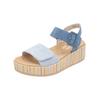 Riemchensandale REMONTE "Remonte Sandalen Leder", Damen, Gr. 38, blau, Leder, casual, Schuhe