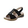 Keilsandalette ARA "Ara Sandalen Veloursleder", Damen, Gr. 41, schwarz, Veloursleder, casual, Schuhe