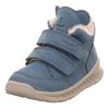 Lauflernschuh SUPERFIT "BREEZE WMS: mittel", Kinder, Gr. 28, blau (hellblau), Nubukleder, unifarben, Schuhe, Barfußschuh mit zwei Klettverschlüssen, Größenschablone zum Download