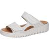 Pantolette WALDLÄUFER "H-WILLOW", Damen, Gr. 4, weiß, Veloursleder, metallic, Basic, Schuhe, Sommerschuh, Hausschuh, Klettschuh in Komfortweite H (= sehr weit)