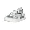 Plateausandaletten NERO GIARDINI "Nero Giardini Sandalen Leder", Damen, Gr. 40, silber, Leder, casual, Schuhe