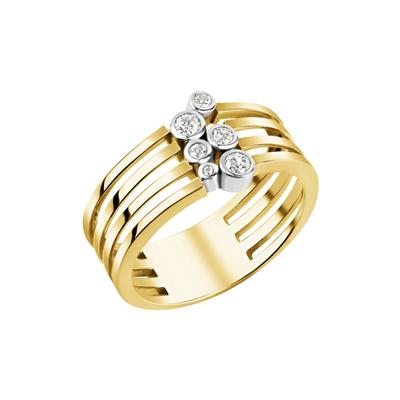 Fingerring VIVANCE "925/- Sterling Silber vergoldet bicolor" Gr. 54, bunt (mehrfarbig, weiß), Fingerringe, Damen, 054 (17,2), Silber 925 (Sterlingsilber) Image