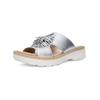 Pantolette ARA "Ara Pantoletten Leder", Damen, Gr. 38, silber, Leder, casual, Schuhe