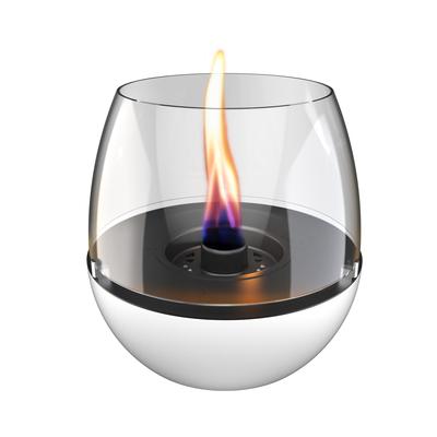 Tischfeuer TENDERFLAME "Tisch & Terrassenfeuer »Tulpe 18«, Rauch- und rußfrei", weiß, B:19,5cm H:21cm L:21cm, Edelstahl, Dekokamine Image