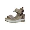 Keilsandalette NERO GIARDINI "Nero Giardini Sandalen Lederimitat/Textil", Damen, Gr. 38, braun (bronze), Lederimitat, Textil, casual, Schuhe