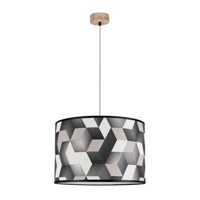 BRITOP LIGHTING Pendelleuchte "ESPACIO", braun (holzfarben), Ø 10cm, Lampen, Hängeleuchte, Lampenschirm aus laminierter Tapete, kürzbar Image