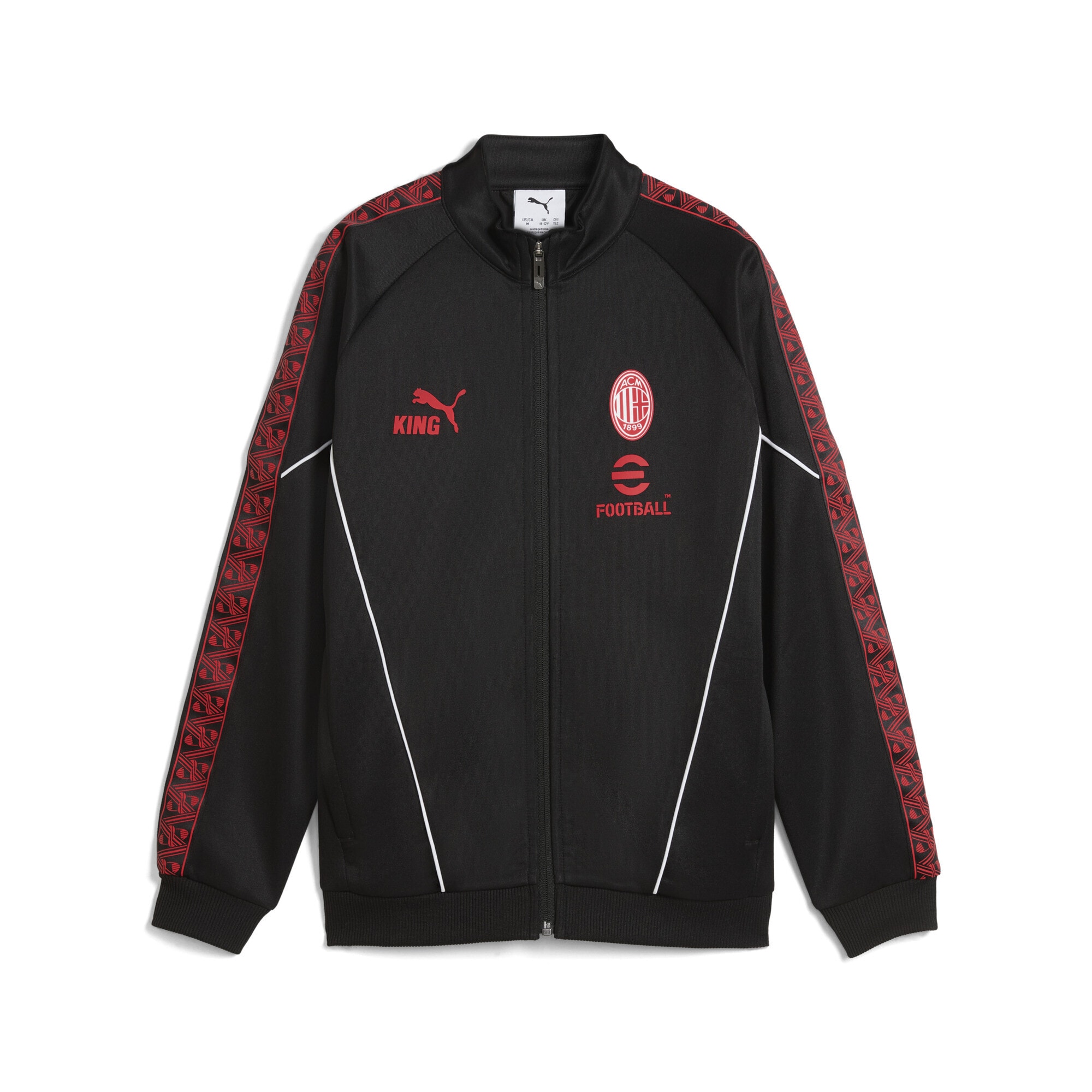Sweatjacke PUMA "AC Milan KING Anthem Jacke Jugendliche", Kinder, Gr. 128, rot (schwarz for all time rot), Obermaterial: 63% Polyester, 37% Baumwolle; Taschenfutter: 100% Polyester; Rippe: 7% Elasthan, 93% Polyester; Besatz: 100% Polyester, Sweatjacken Image