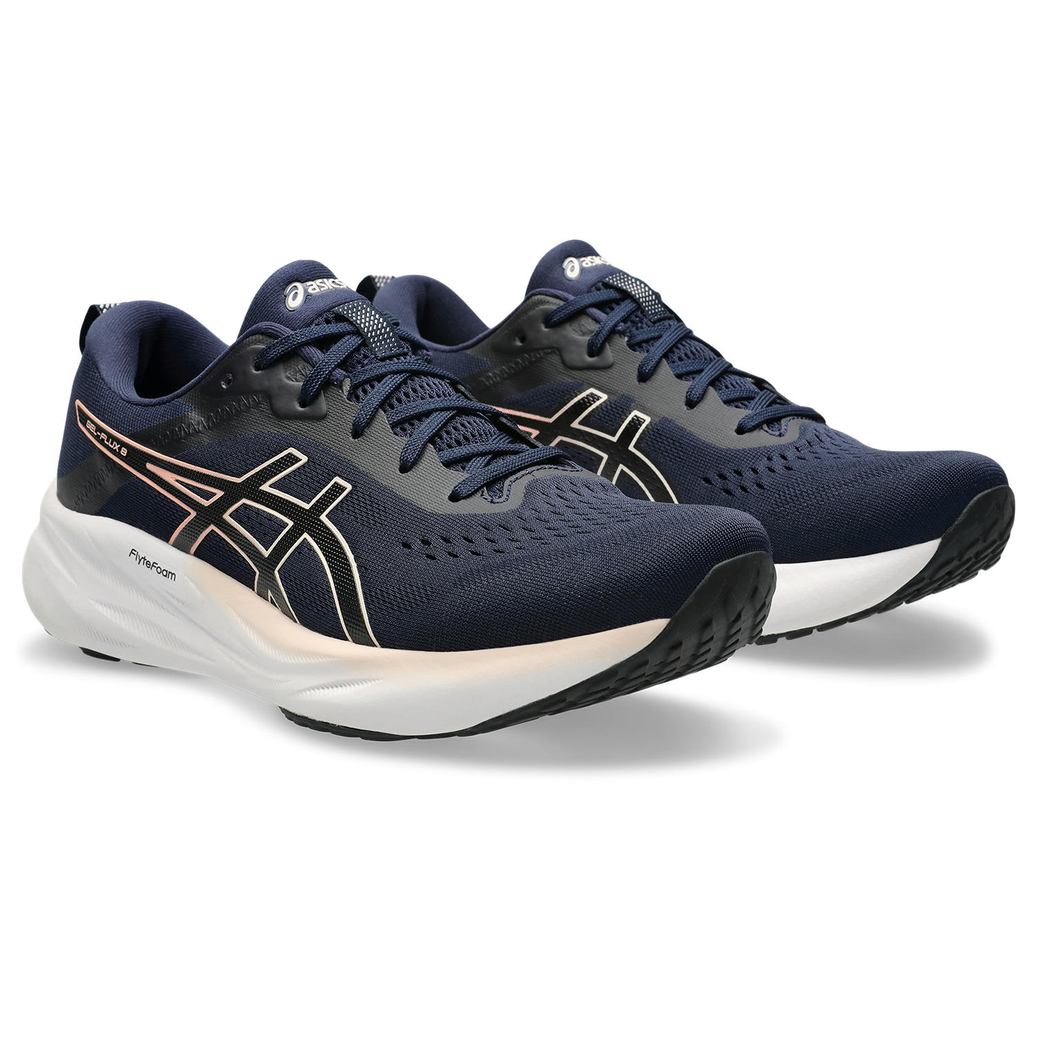 Laufschuh ASICS "GEL-FLUX 8", Damen, Gr. 37,5, schwarz (midnight, schwarz), Textil, Schuhe Laufschuh
