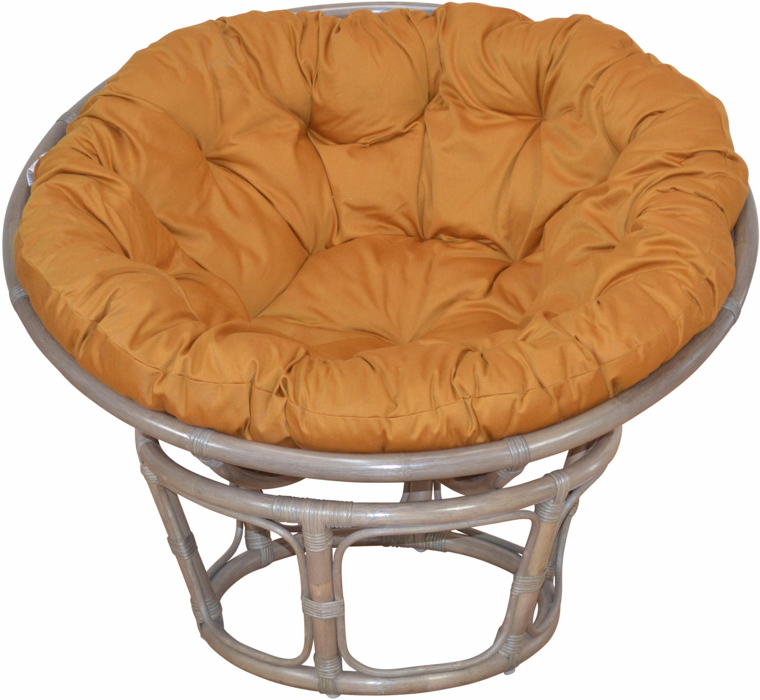 Rattanstuhl HOME AFFAIRE "Buse", bunt (naturgrau, ocker), Ø100cm, Stühle, Rattansessel, aus handgeflochtenem Rattan