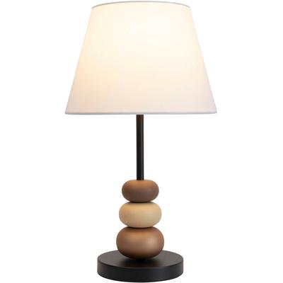 NÄVE Tischleuchte "Elina", braun, 1 flammig, Ø 28,00cm H: 50,00cm,, Lampen, H: 50cm, Textilschirm weiß, E27 max. 40W, Zuleitung 150cm schwarz Image