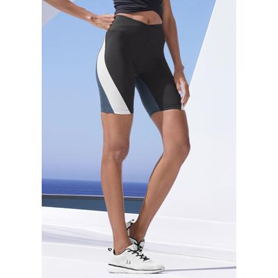 Radlerhose LASCANA ACTIVE, Damen, Gr. XS (32/34), N-Gr, schwarz (anthrazit, weiß, grau), Single Jersey, Obermaterial: 95% Baumwolle, 5% Elasthan, unifarben mit Farbeinsätzen, sportlich, figurbetont ca. Mitte Oberschenkel, Hosen, Sporthose in... Image