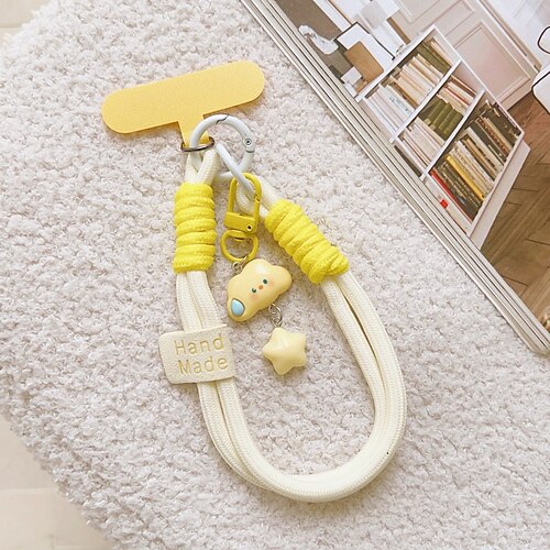 Nouveau téléphone portable à la mode corde courte nuage blanc étoile décoration suspendue téléphone portable corde suspendue porte-clés appareil photo chaîne suspendue pendentif téléphone portable