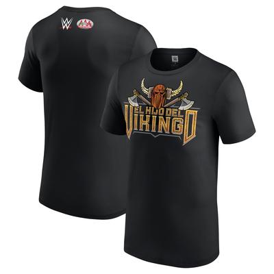 Schwarzes El Hijo del Vikingo AAA Superstar Logo T-Shirt für Herren Image