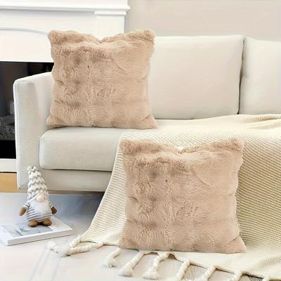 TEMU 4pcs 15.75inch Contemporary Style Mixed Pillowcase With Invisible Zipper Closure, Machine Washable, Braided Polyester For Room Types - Decor