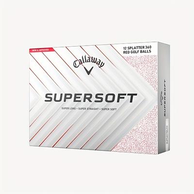 TEMU 12pcs Callaway Splatter 360 Red Golf Balls - , Long-burning, High-performance Golfing Essentials With , Adult Golfers | Splatter Design | Rubber Golf Balls Image
