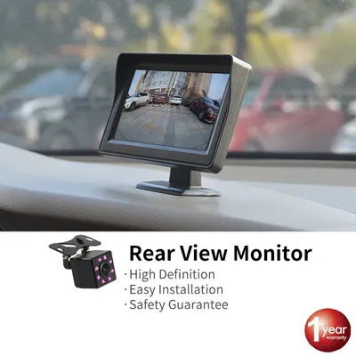 Hippcron Car Monitor 4.3" Screen For Rear View Reverse Camera TFT LCD Display HD Digital Color 4.3
