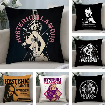 H-HystericS G-Glamour Kissenbezug, Plüschstoff, weicher, doppelseitiger Druck, Sofa-Kissenbezug, Überwurf-Kissenbezüge Image