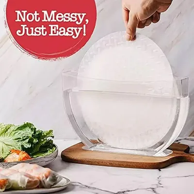 NEW High-end Rice Paper Wrappers Spring Roll Water Bowl Rice Paper Water Holder Vietnamese Pie Crust Box Creative Kitchen Tools