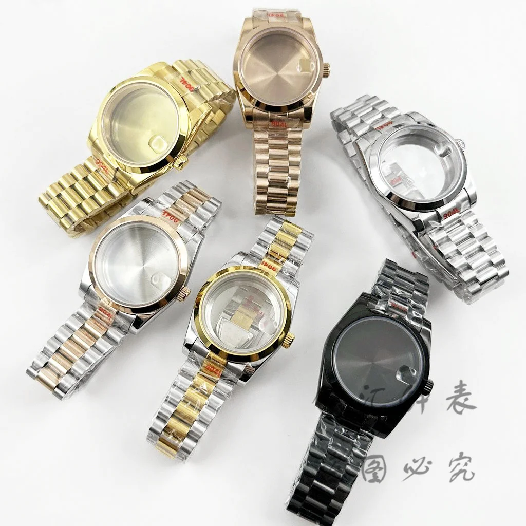 Hohe Qualität 36MM/40MM Präsidentenarmband Saphir SKX Mod Uhrengehäuse für NH34 NH35 NH36 NH38 ETA2824 Uhrwerk 28,5mm Zifferblatt Image