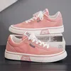 2025 frühling Mode Rosa männer Leinwand Schuhe Große Größe 46, Bequeme Flache Schuhe Männer Lace-up