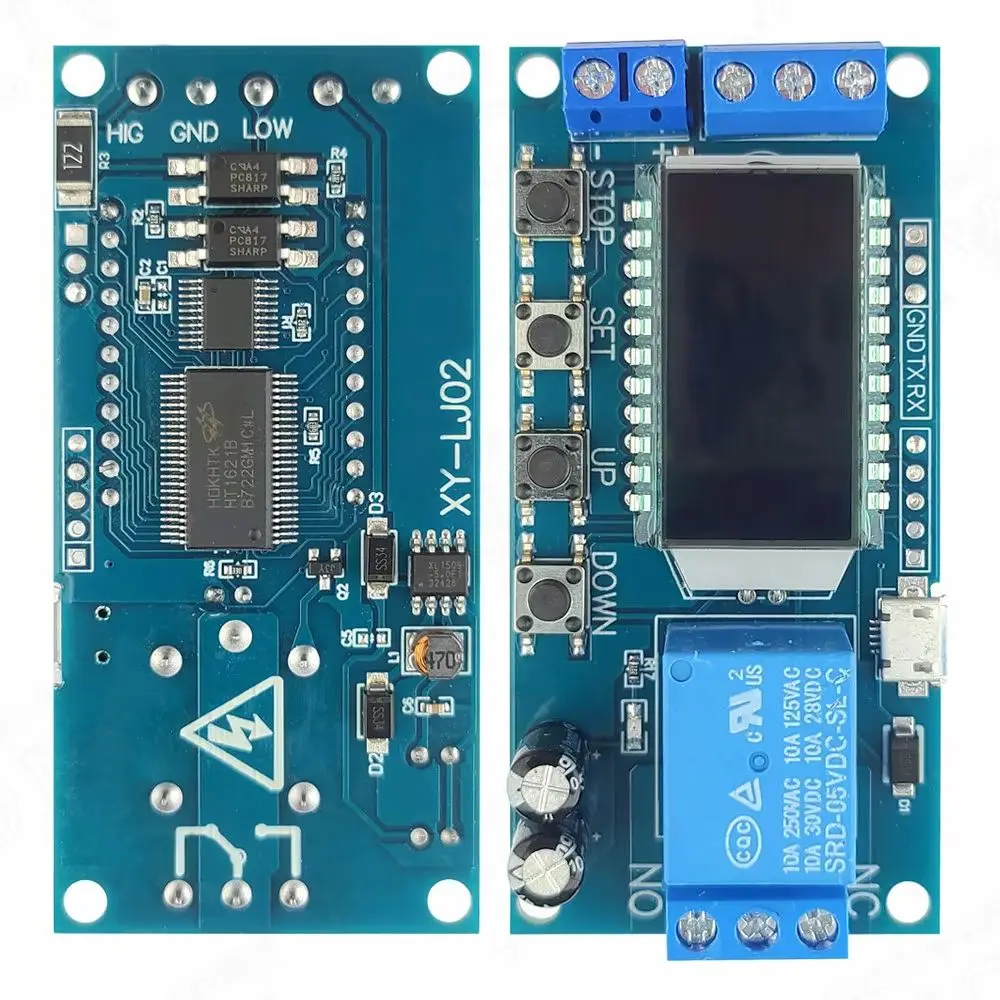 XY-LJ02 Relaismodul Zyklus Timing Schaltung Schalter Verzögerung Ausschalten Ein Kanal USB Micro One-Line Relais mit Display Image