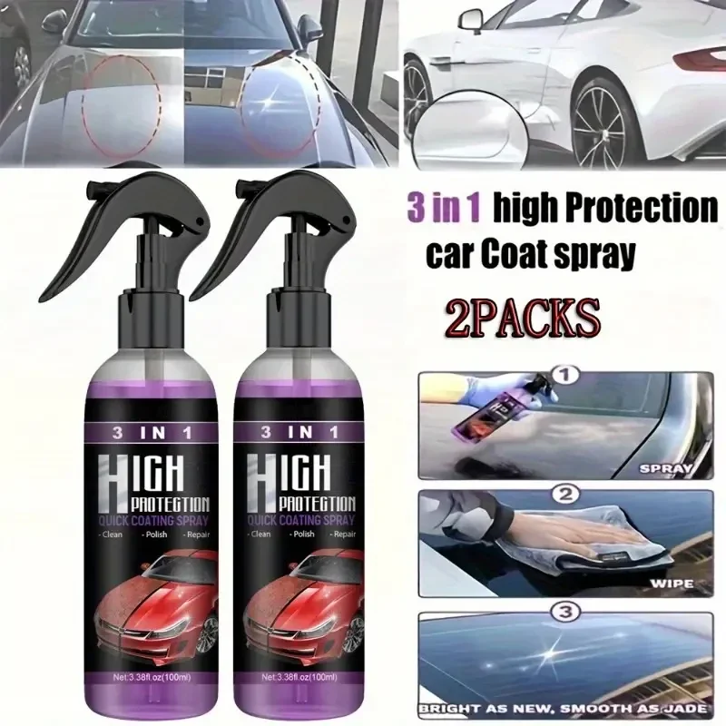 3-in-1-Schnellspray mit hohem Schutz für Autolacks, automatische Handbemalung, Farbwechsel, Reinigungs-Beschichtungsspray, 30/100/300 ml, Zubehör Image