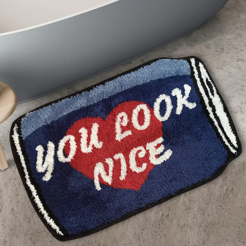 VIKAMA Amerikanischer abstrakter Stil, süßer kurzer Plüschteppich, Badezimmer, Schlafzimmer, Tür, Teppich, Eingangstür, Heimdekoration Image