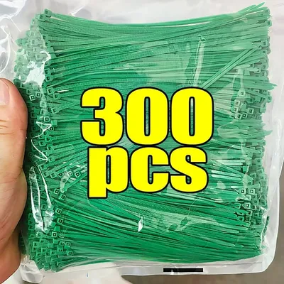 300x Nylon Garden Cable Ties Plant Vine Tree Shrubs Support Fastener Locking Nylon Adjustable Zipper Cables Ties Organizer Tools