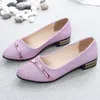 Damen-Pumps, spitzer Zehenbereich, niedriger Absatz, elegantes Leder, lässig, lila, Damenschuhe,