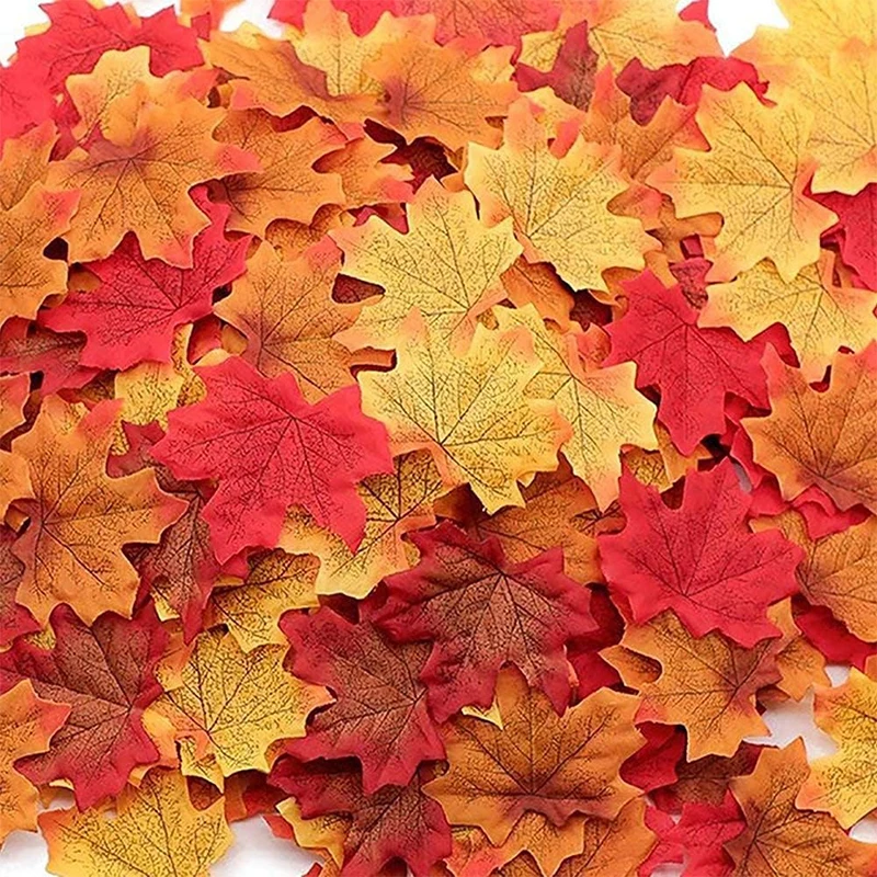 50/100 Stücke Künstliche Seide Ahornblatt Herbst Gefälschte Blätter Girlande Ahornblätter Rebe Thanksgiving Halloween Hochzeit Party Dekor Image