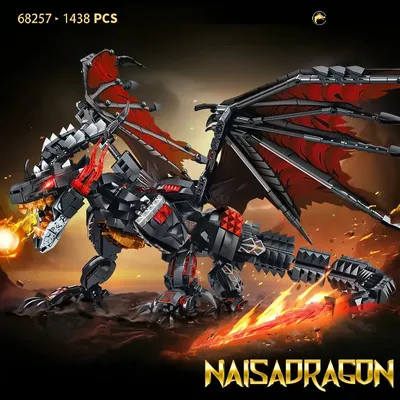 Westliche Mythologie Geschichte Spielzeug Warcraft Dragon Spray Fire Dragon Zusammengebautes Bausteinmodell Kindergeschenk Dinosaurier Image