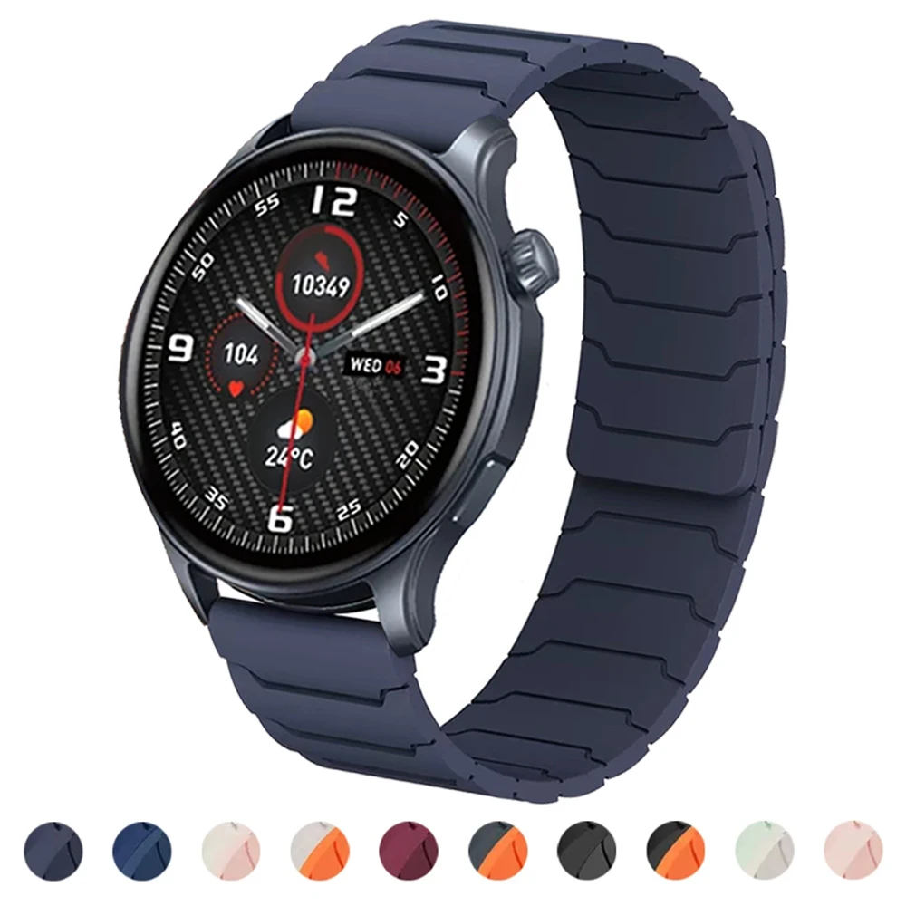 22 mm Silikon-Armbandgürtel für Zeblaze Vibe 7/Pro/Lite/Stratos 2 3/Btalk/GTR 3 Pro/Ares 3 Pro/Beyond magnetisches Ersatzarmband Image