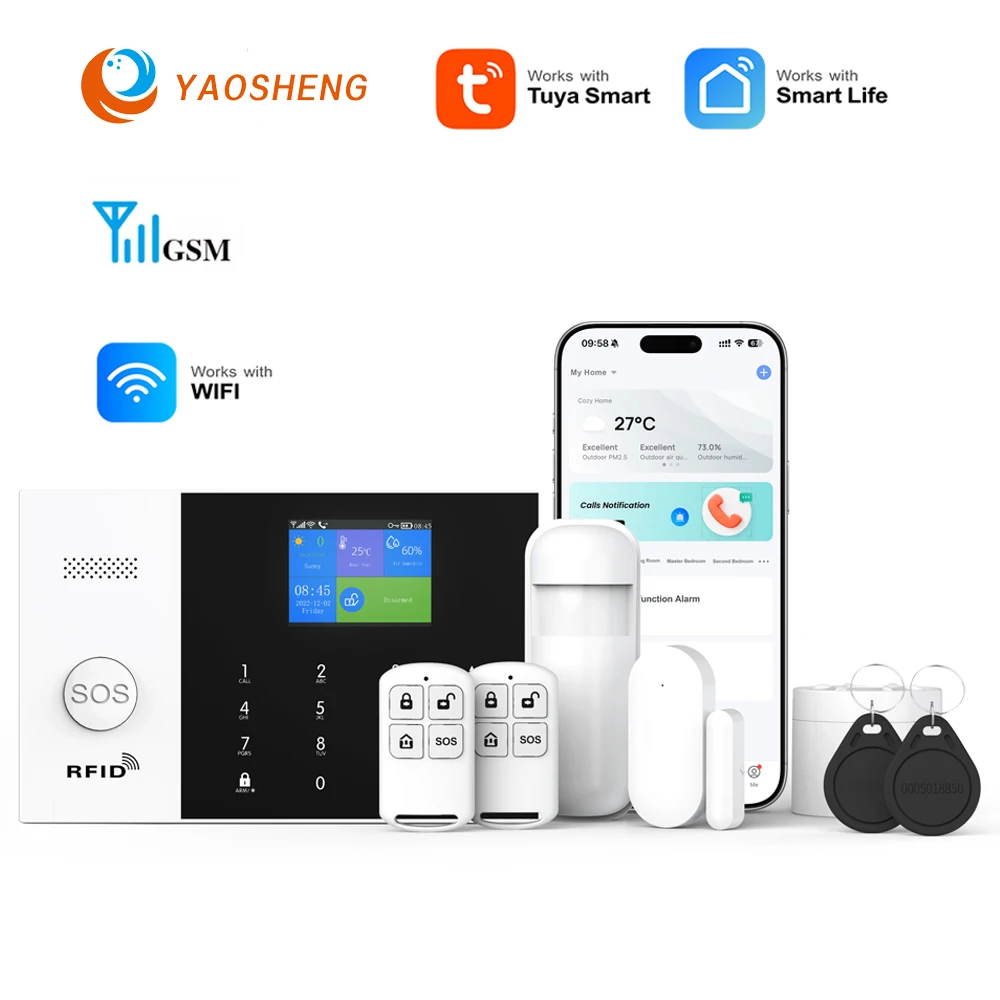 Tuya GSM Wifi Smart Alarm System Anti-diebstahl Leben APP Zugang zu Alexa Drahtlose Sicherheit Lösung für Wohnung Büro Garage Image