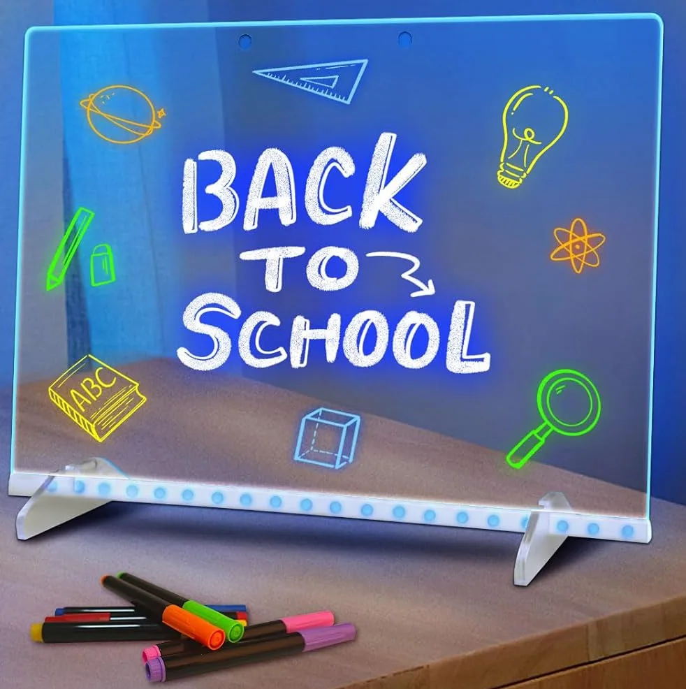 Im Dunkeln leuchtende LED-Lichttafel zum Selbermachen, fluoreszierendes, löschbares Whiteboard aus Acryl Image