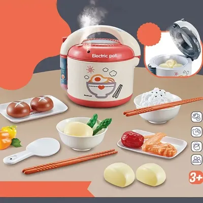 21pcs Kitchen Toys Set Simulated Voice Spray Rice Cooker Kids Pretend Play House Chef Appliances Educational Toy Gifts for Kids